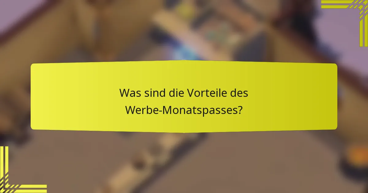 Was sind die Vorteile des Werbe-Monatspasses?