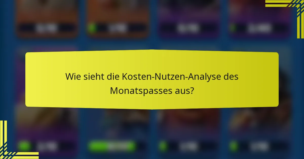 Wie sieht die Kosten-Nutzen-Analyse des Monatspasses aus?
