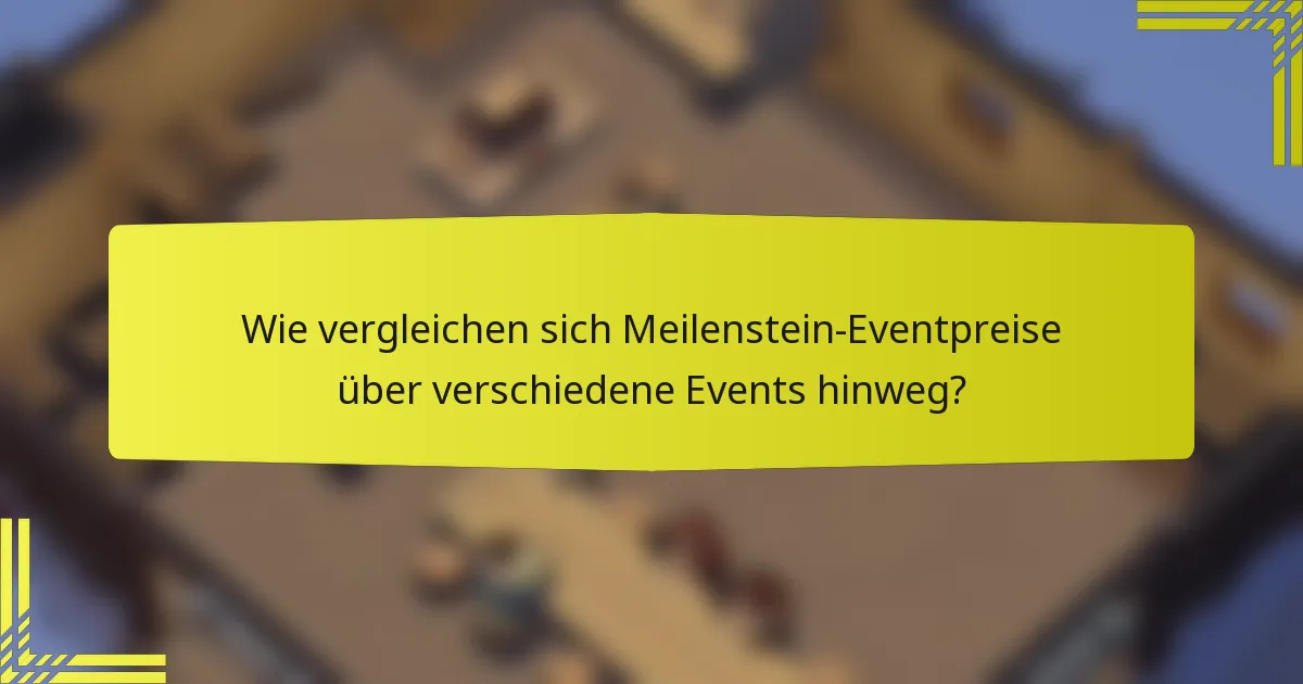 Wie vergleichen sich Meilenstein-Eventpreise über verschiedene Events hinweg?